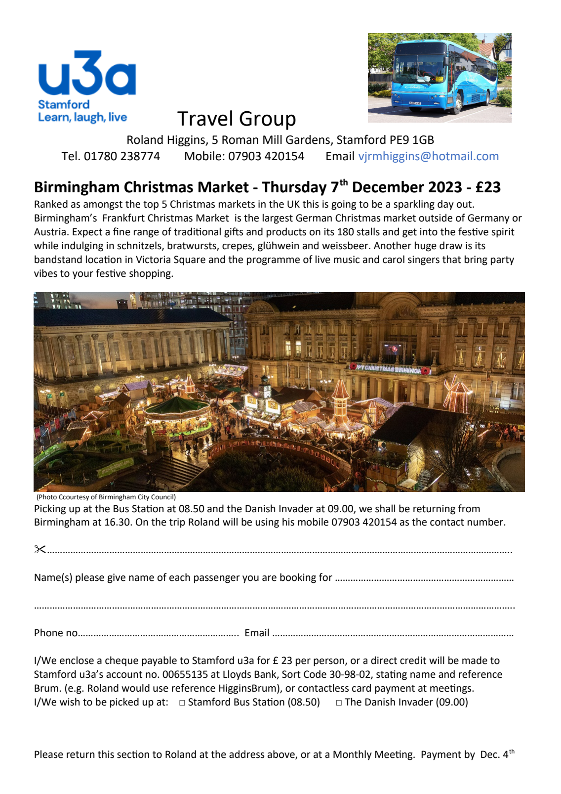 Travel Group Birmingham form